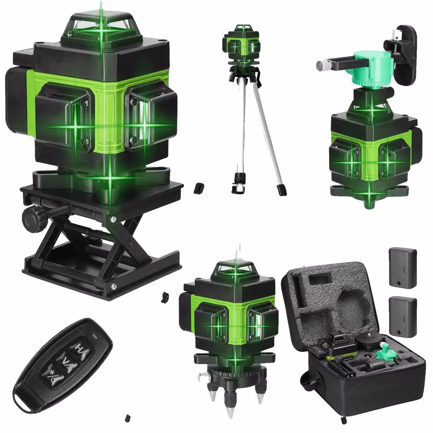 Livella laser 4D, con 16 linee e livellamento automatico, controllo tramite app Bluetooth, colore verde
