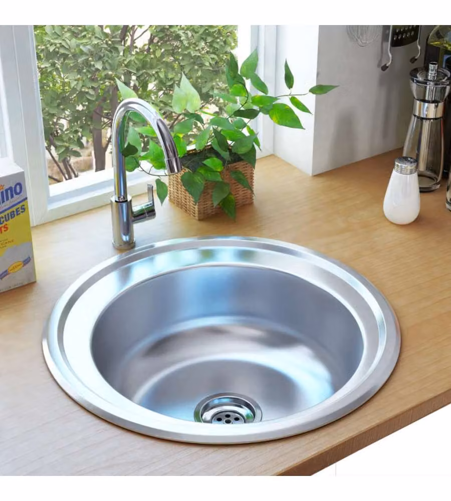 Lavello da Cucina con Filtro e Sifone in Acciaio Inox vidaXL, Colore Argento, L/P/H: 48 x 16 x 16 cm – 2