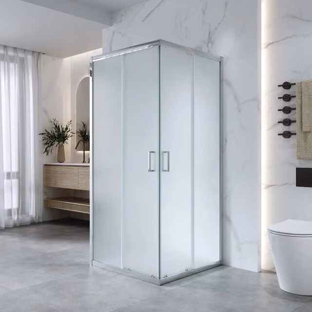 Box Doccia 3 Lati 70x70x70 Cm H185 cm vetro Opaco 6 mm Apertura Scorrevole| Kiro