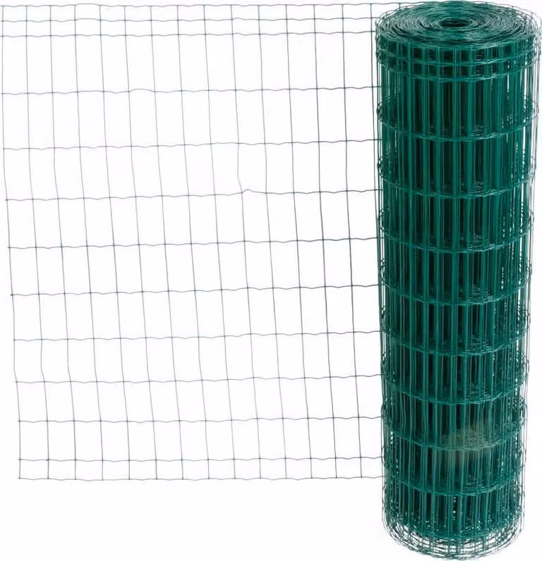 Rete EUROPLAST 2, 1000/100x50/2,20 mm, verde, RAL 6005, Zn+PVC, per recinzione, confezione da 25 m