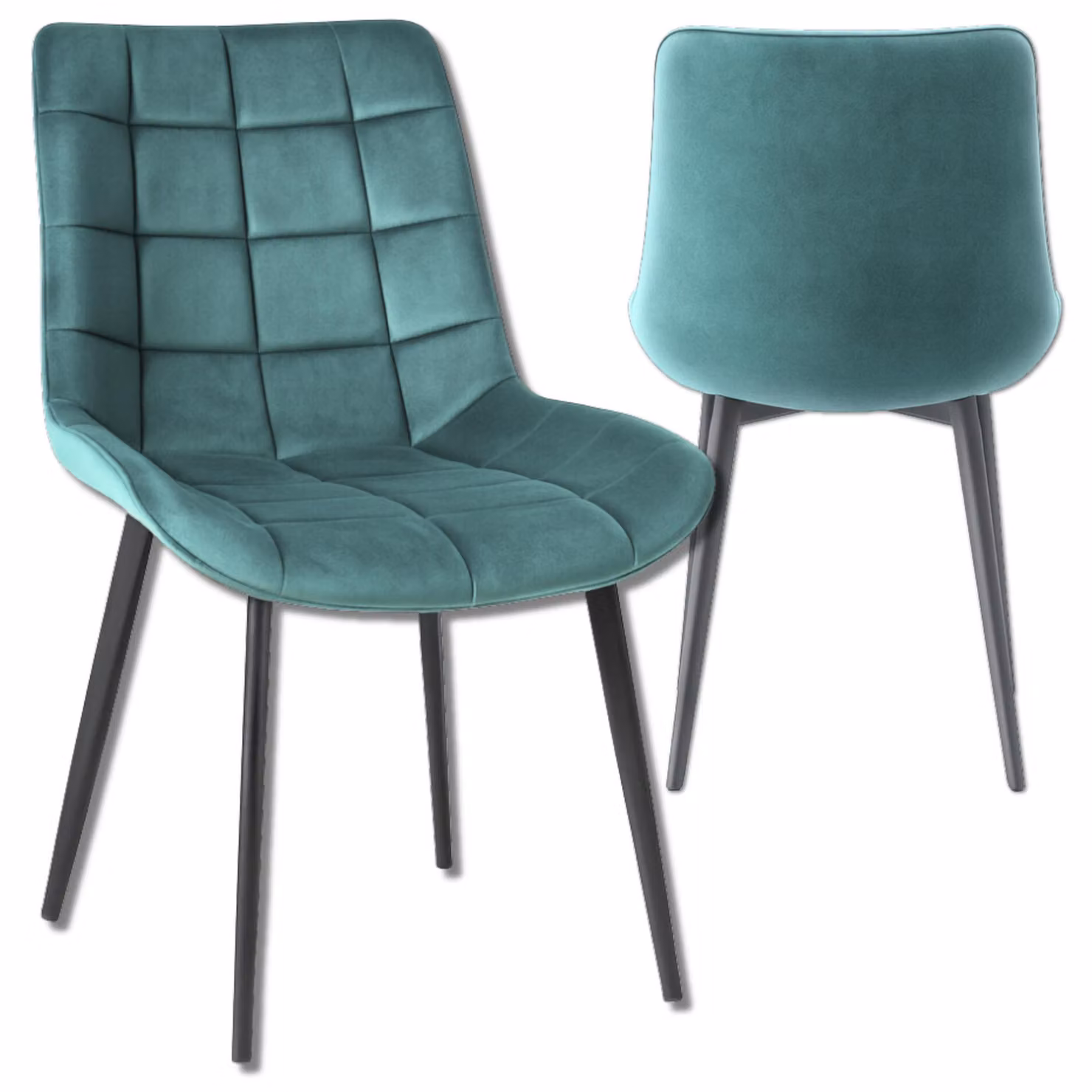 Sedia da pranzo Omna | Veluform Lux - Turchese - Design elegante - Comoda e moderna