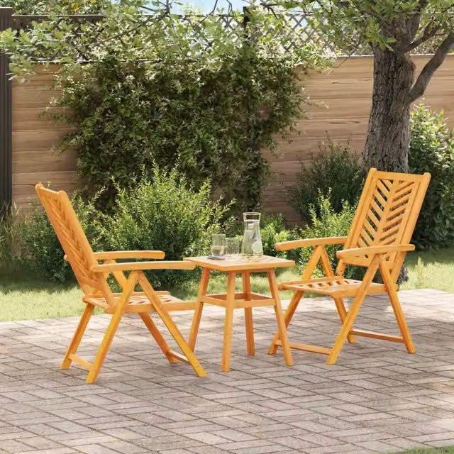 Set da Pranzo per Giardino 3 pz Marrone 3154120