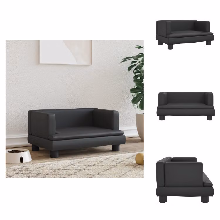 vidaXL Letto per cani nero 60x40x30 cm in Pelle finta - Letti per cani