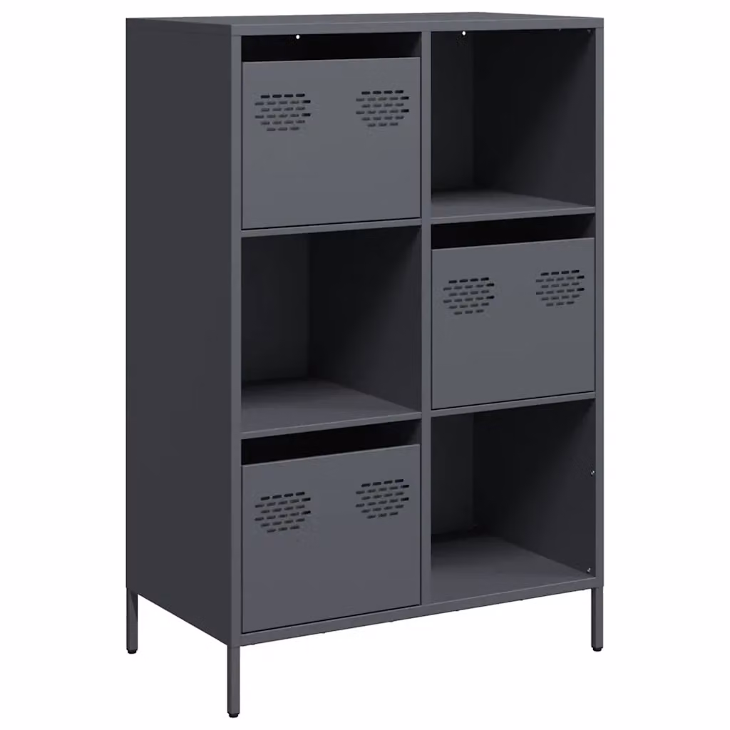 Credenza Buffet Armadio da Cucina Design Mania Antracite in Metallo L: 68 cm, P: 39 cm, H: 103,5 cm – 2