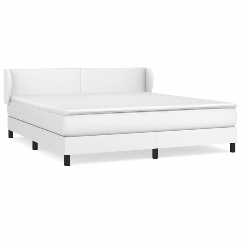 Giroletto a Molle con Materasso Bianco 160x200 cm in Pelle finta