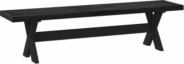 Panchina da pranzo NOAIN in legno di pino nero stile rustico L 180 x P 41 x H 45 cm – 1