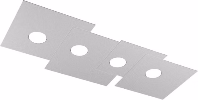 Toplight Plafoniera da soffitto rettangolare 4 luci Plate con attacco GX53, struttura colore grigio, design moderno 86x37x3cm