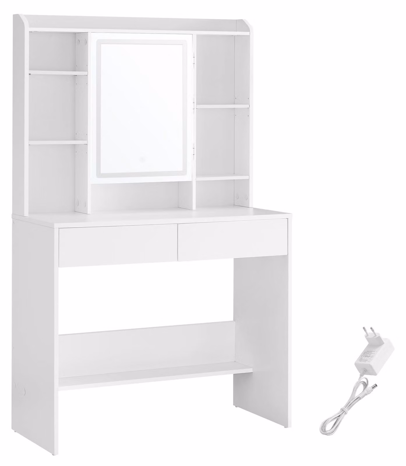 Comò da trucco in pannello di particelle di legno bianco – Comò – 40 x 90 x 144,7 cm – 100 kg