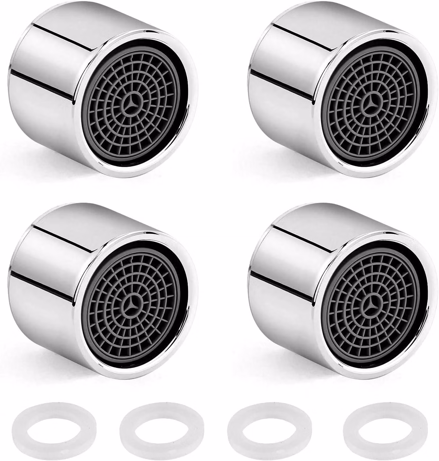 Aeratore per rubinetti - confezione da 4 pezzi. Aeratore per lavello da cucina - rubinetto per acqua - filtro con corpo in ottone cromato