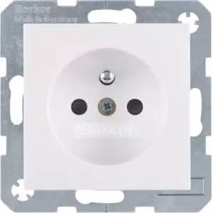 Berker 6765768989 Presa con polo di protezione, bianco polare, lucida Berker S.1/B.3/B.7