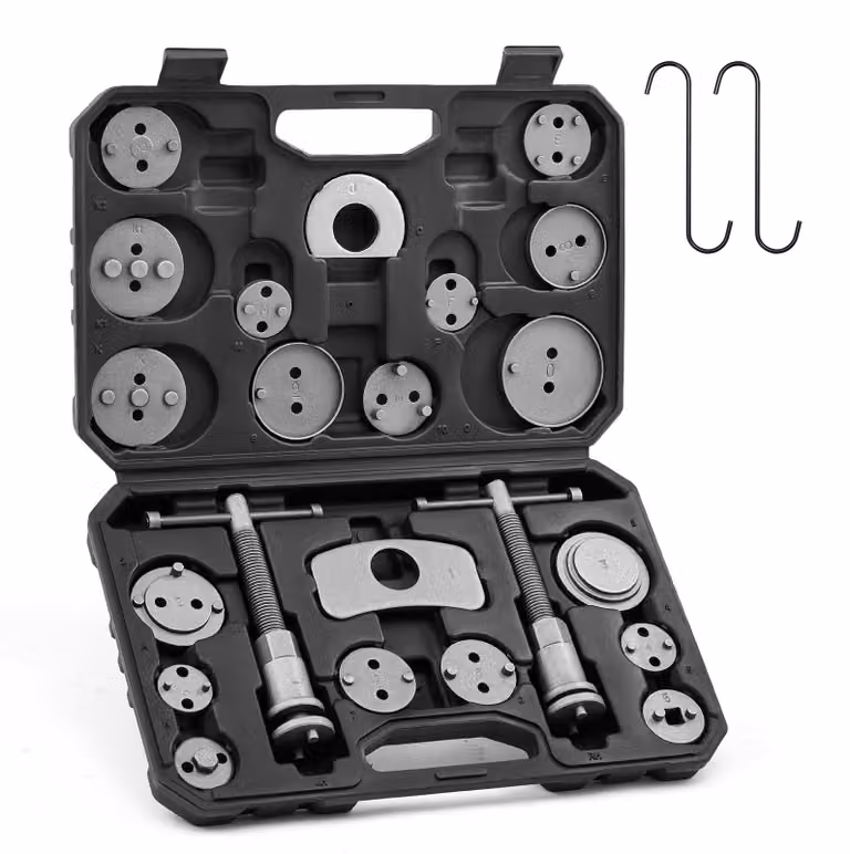 Set di 24 utensili per la compressione delle pinze freno, fornito in valigetta