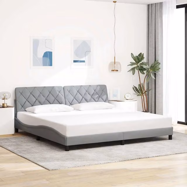 Giroletto vidaXL in tessuto Grigio con doghe in legno L: 200 cm, P: 200 cm, H: 218 cm