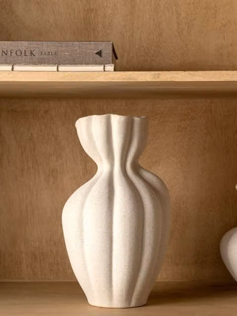 Vaso grande Capri bianco in ceramica Kenay Home H: 29,5 cm, L: 29,5 cm, P: 17,5 cm – 1