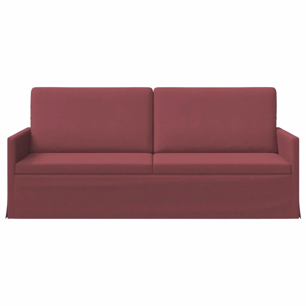 Divano a 3 posti moderno vidaXL in tessuto rosso con struttura in metallo L: 190 cm, P: 81 cm, H: 82 cm – 2