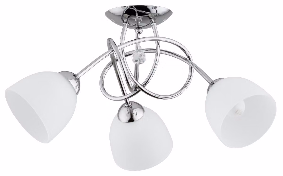 Lampada da soffitto MODENA cromata bianca 3xE27x15W in metallo, dimensioni: 30x50x60 cm, IP20, Alfa