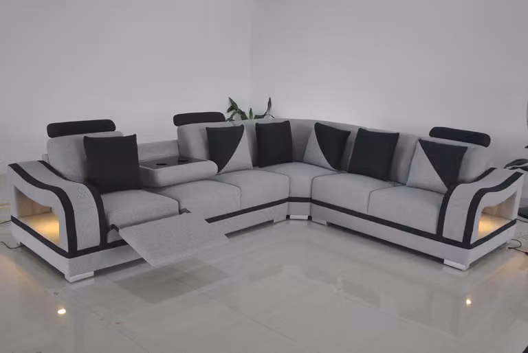 Ledersofa Couch Wohnlandschaft Garnitur Design Modern Ecke Sofa L-Form G8030B