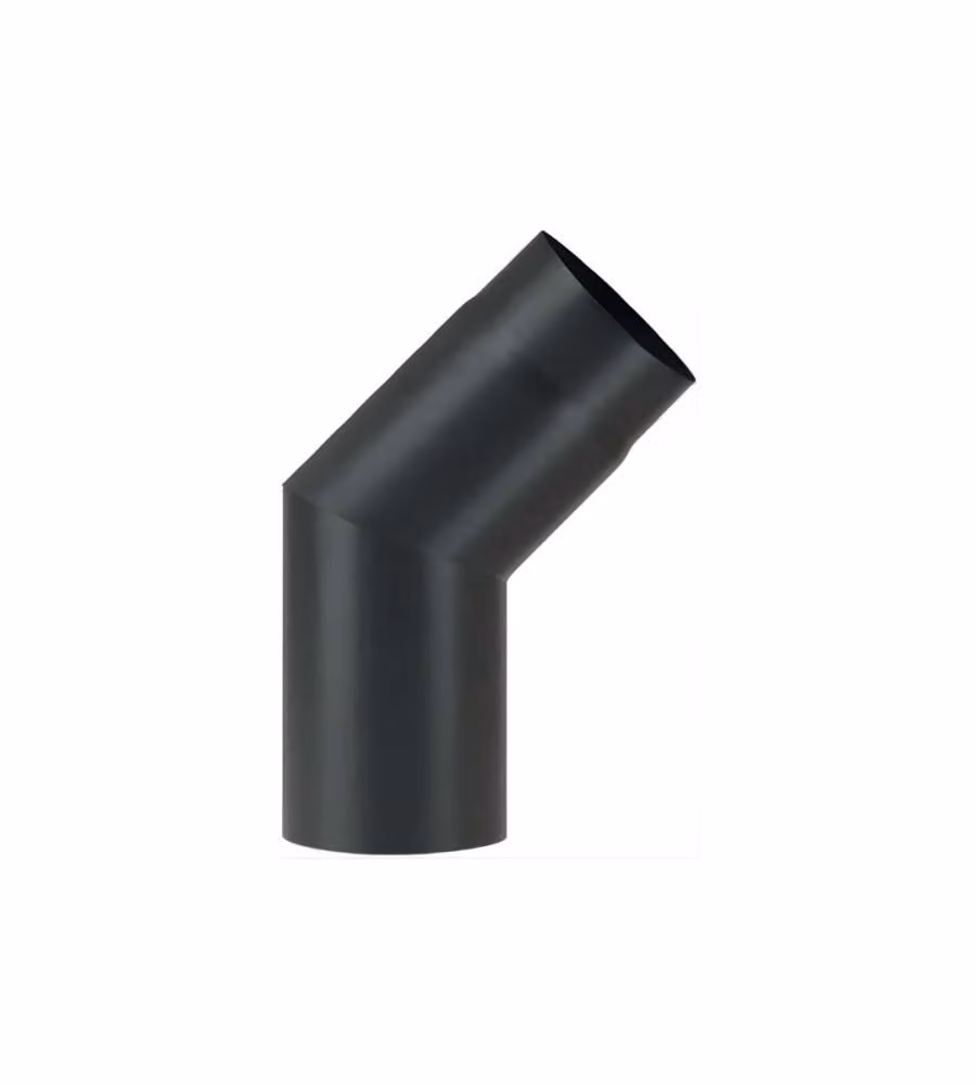 Gomito 45° in Acciaio Nero Resistente - D. 15 cm - Tubo per Stufe