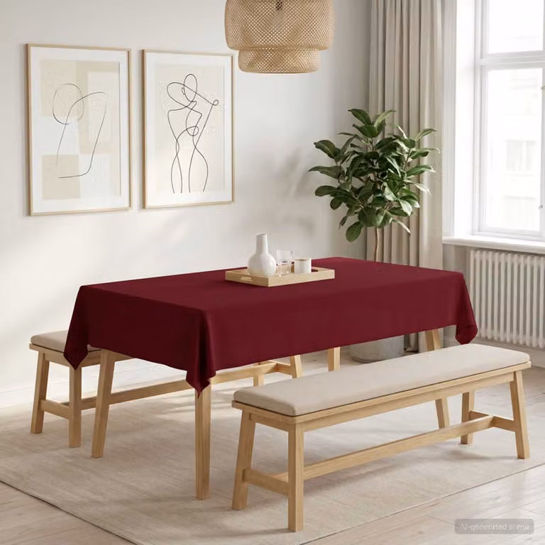 Set di 5 tovaglie rettangolari vidaXL in poliestere idrorepellente e antimacchia, colore rosso, L: 160 cm, P: 110 cm