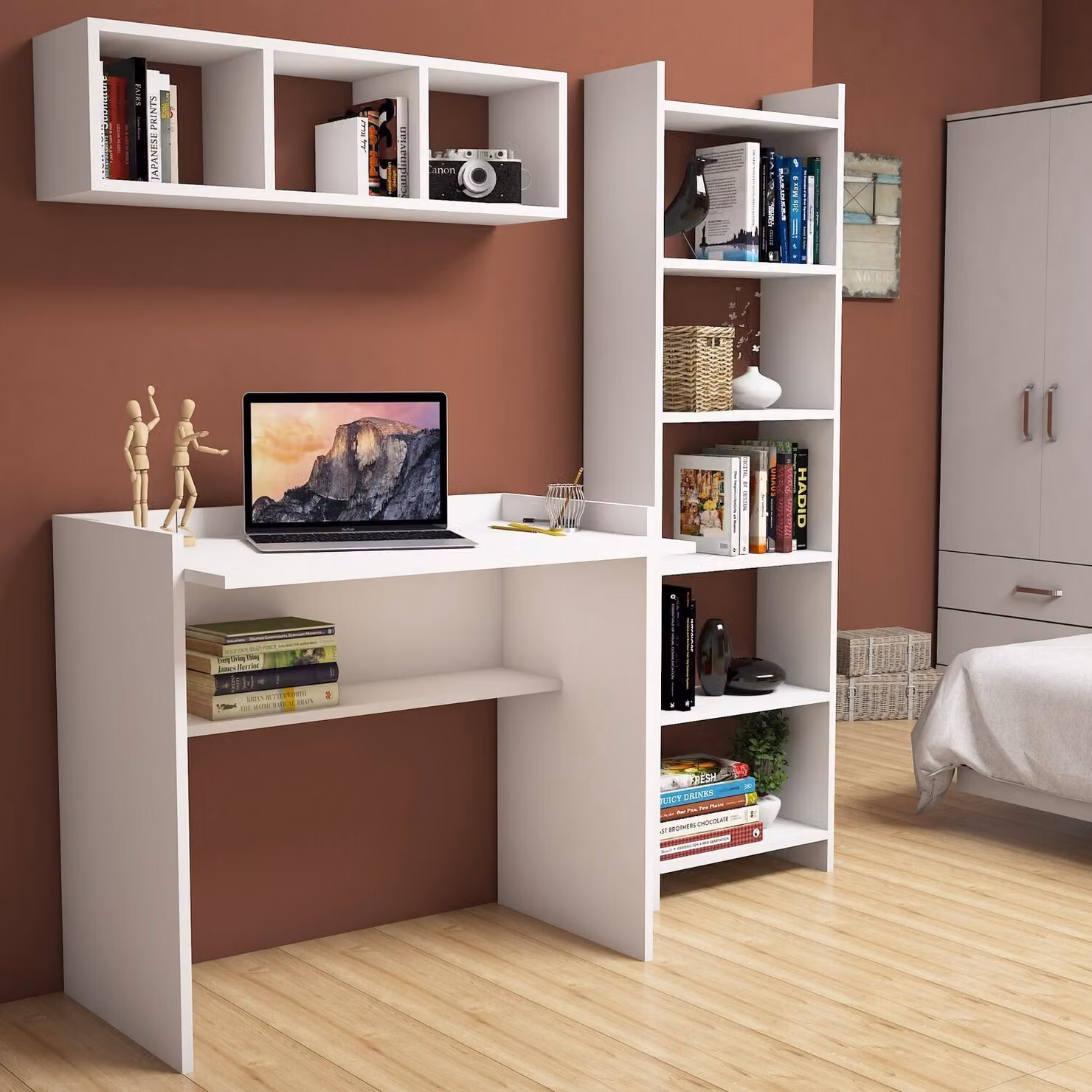 Skye Decor, Matilda- MatildaBMS, bianco, librerie, 80x90x58 cm, 100% pannello di particelle rivestito in melamina