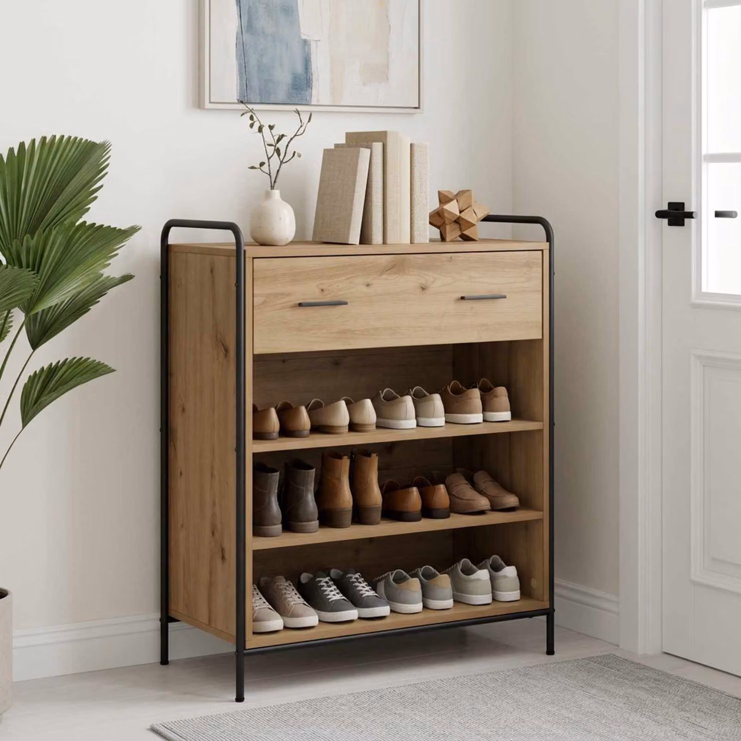 vidaXL Mobile per scarpe 76 x 36,5 x 93 cm Legno ingegnerizzato