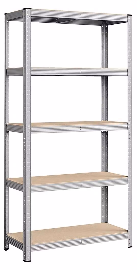 Scaffale per garage – scaffale regolabile in acciaio/legno – 180 x 90 x 40 cm