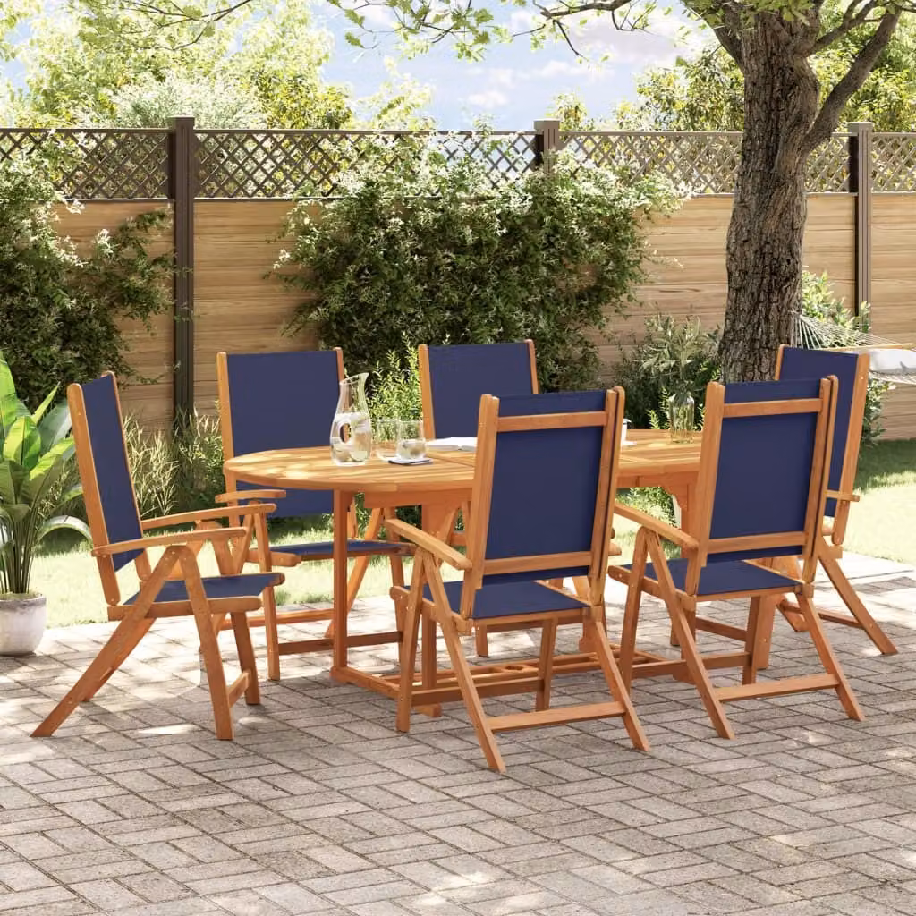 Maison Exclusive - Set da pranzo da giardino a 7 pezzi in legno massello di acacia e Textilene