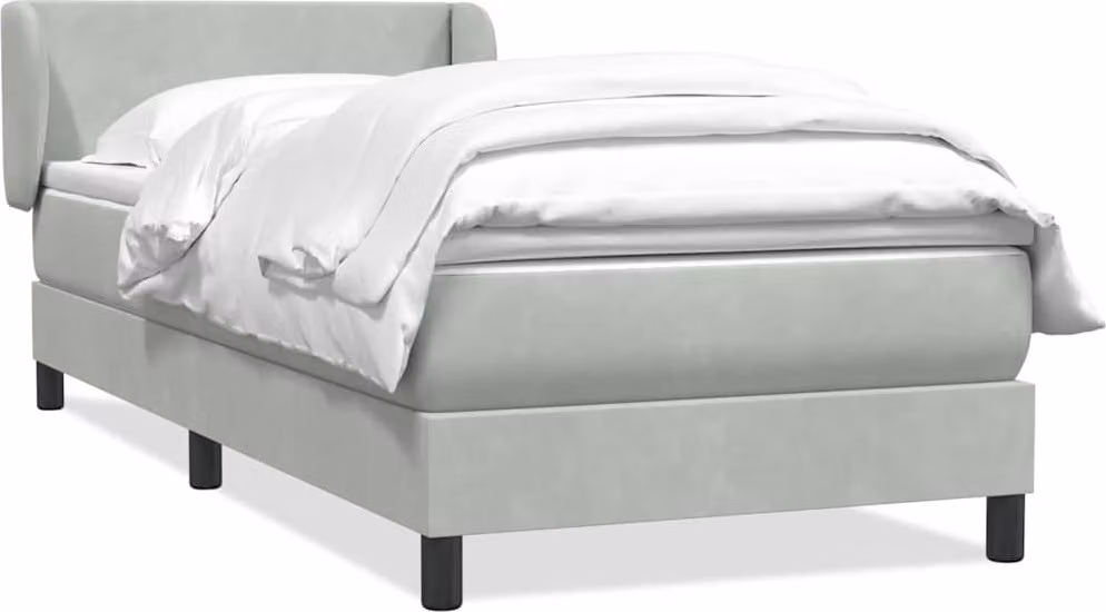 Maison Exclusive - Giroletto a Molle con Materasso Grigio Chiaro 90x220 cm Velluto