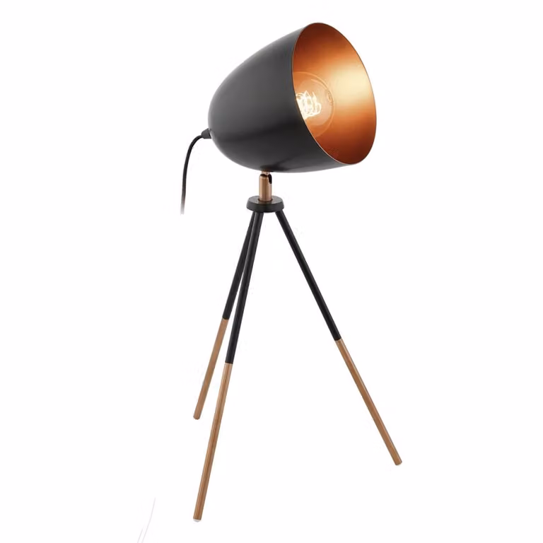 EGLO CHESTER lampada da tavolo nera e rame 49385