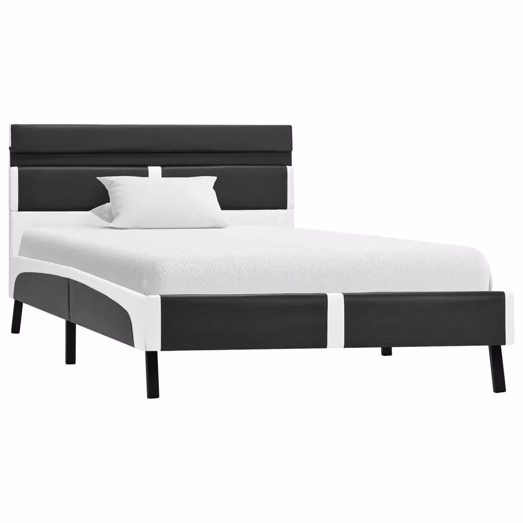 Letto con struttura imbottita in similpelle grigia con illuminazione LED e porta USB vidaXL L/P: 90 x 200 cm – 2