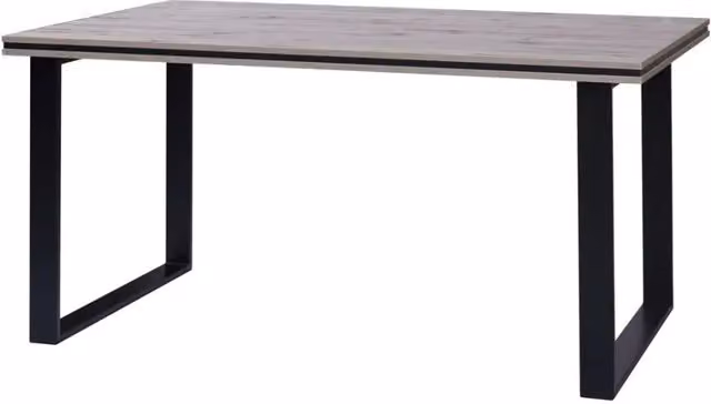 Table MALAGA - Stile industriale - Colore rovere Wellington con gambe nere - 160 x 90 x 78 cm