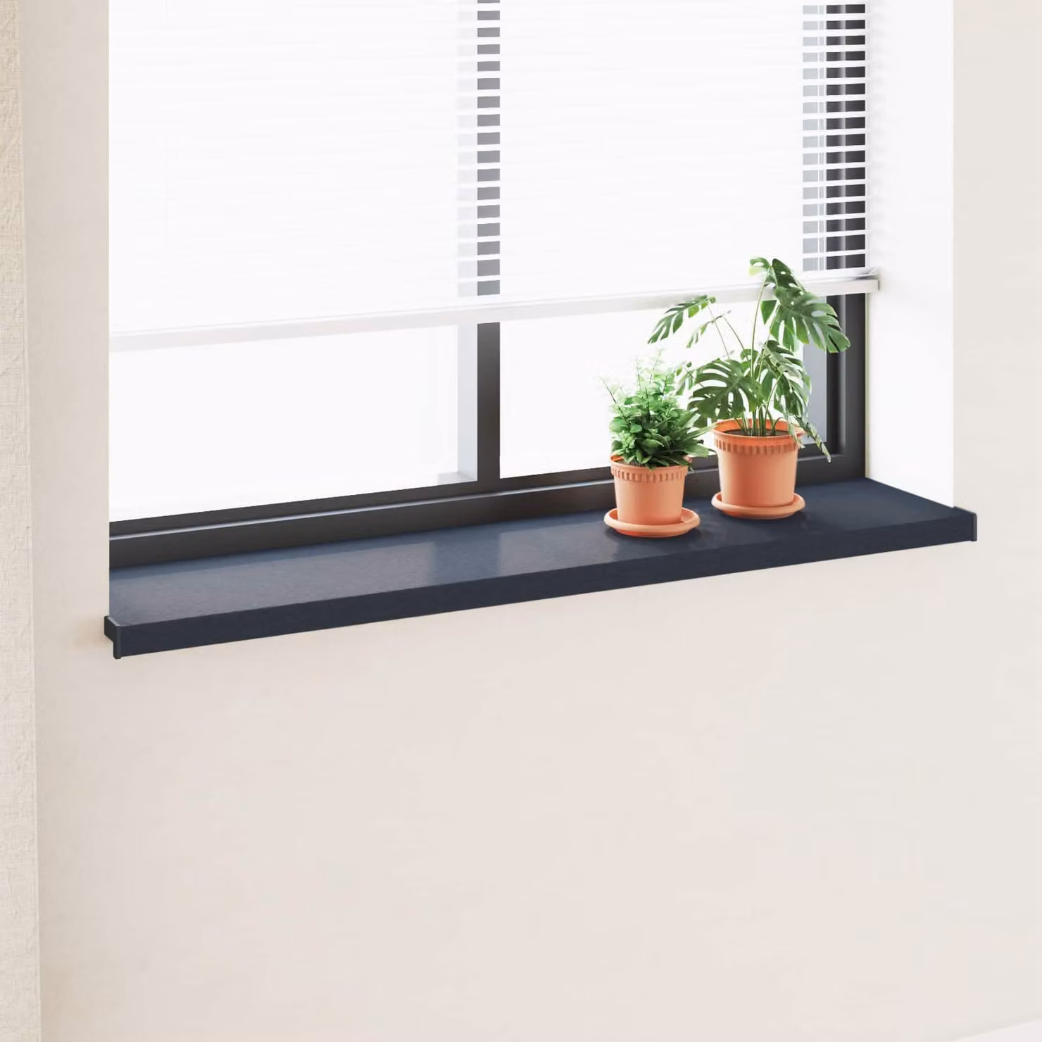 Soglia della finestra vidaXL in PVC color antracite con venature del legno L: 120 cm, P: 35 cm, H: 4,5 cm