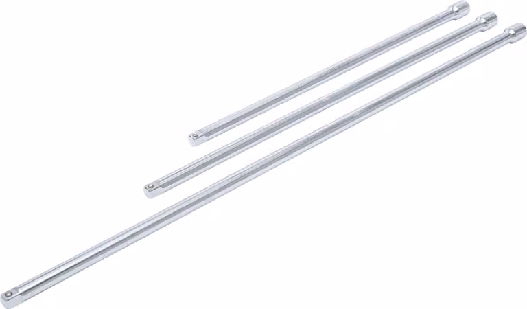 BGS Diy 92236 | Set di prolunghe | 3 pezzi | 10 mm (3/8") | 375/450 / 600 mm | Cromato, finitura a specchio