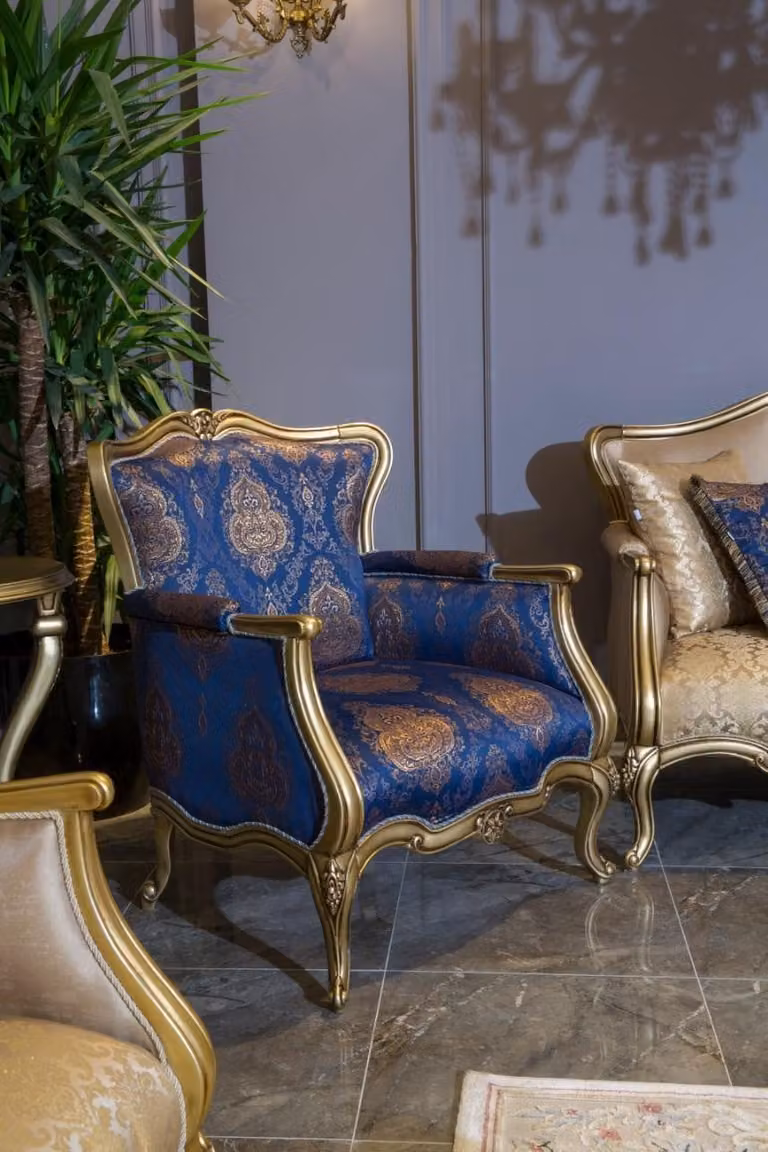 Sessel Luxus Einsitzer Couch Textil Sofa Polster Möbel Couchen Stoff Textil Samt