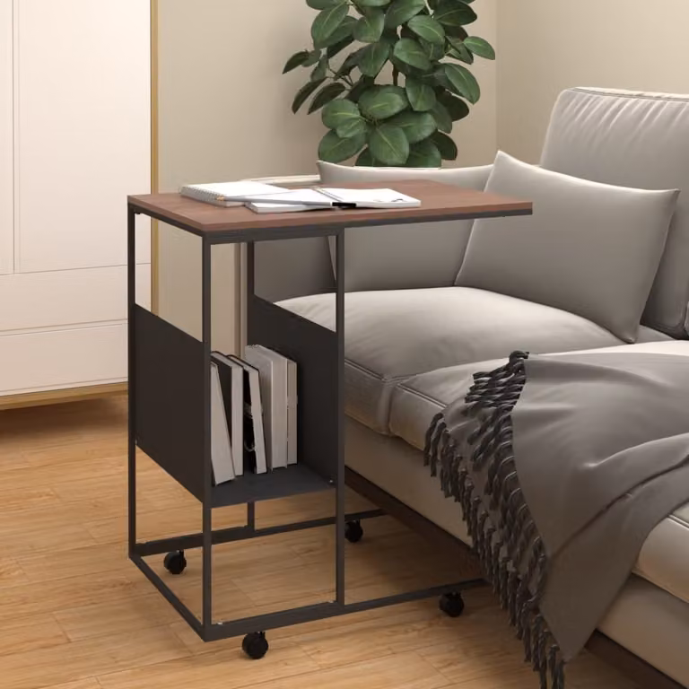 Maison Exclusive - Tavolino con rotelle Nero 55x36x63,5 cm Materiale ligneo