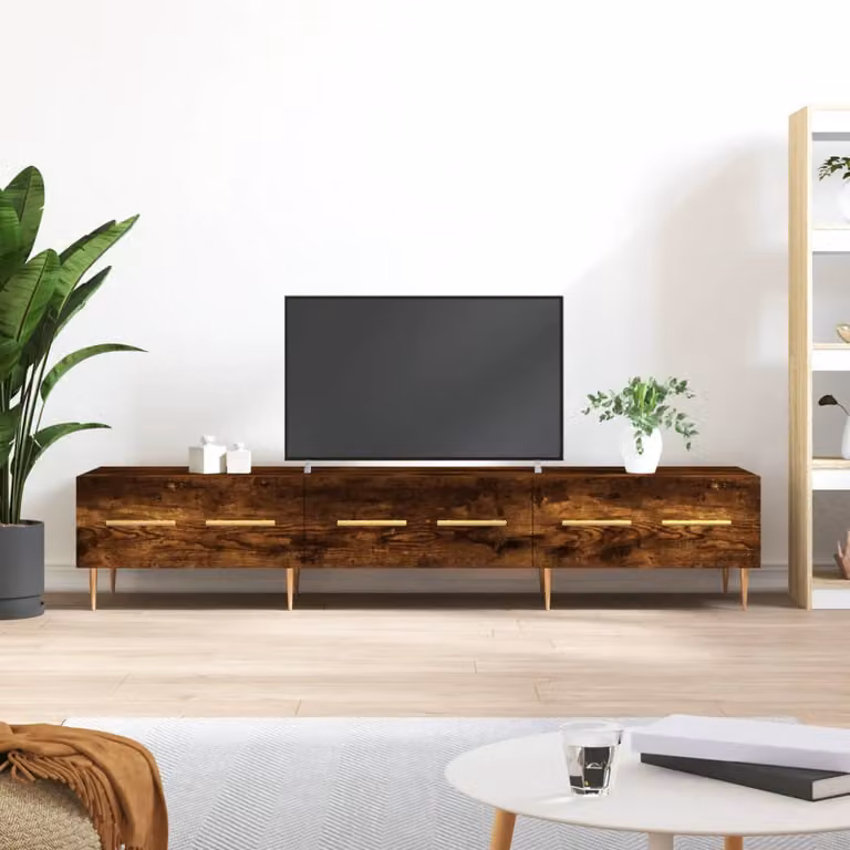 Mobile Porta TV Moderno vidaXL in Legno e Metallo, Colore Marrone, L 150 cm x P 36 cm x H 30 cm