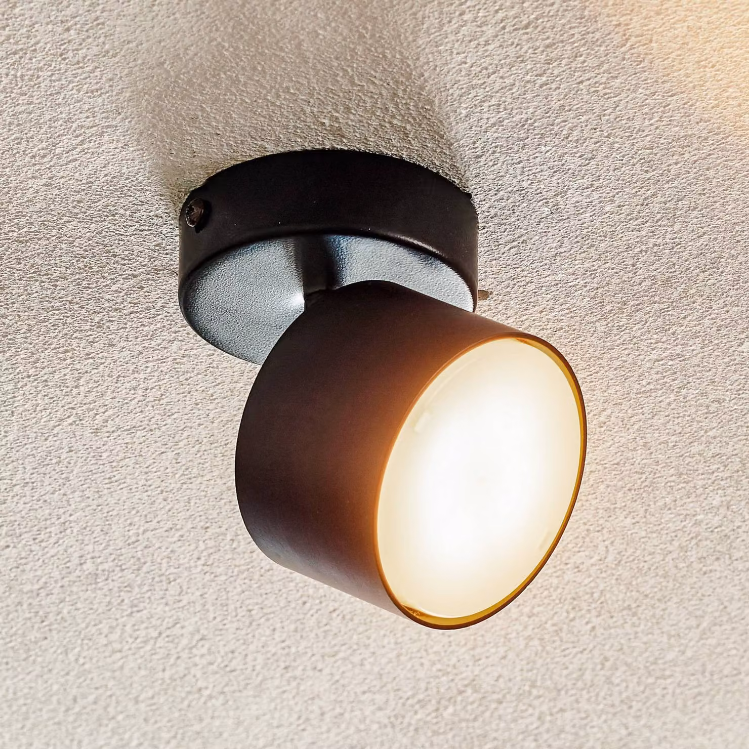 Faretto da soffitto Cloudy 1 luce nero Eko-Light, dimmerabile, Nero, Soggiorno / Sala da pranzo, Metallo, Moderno, Faretto