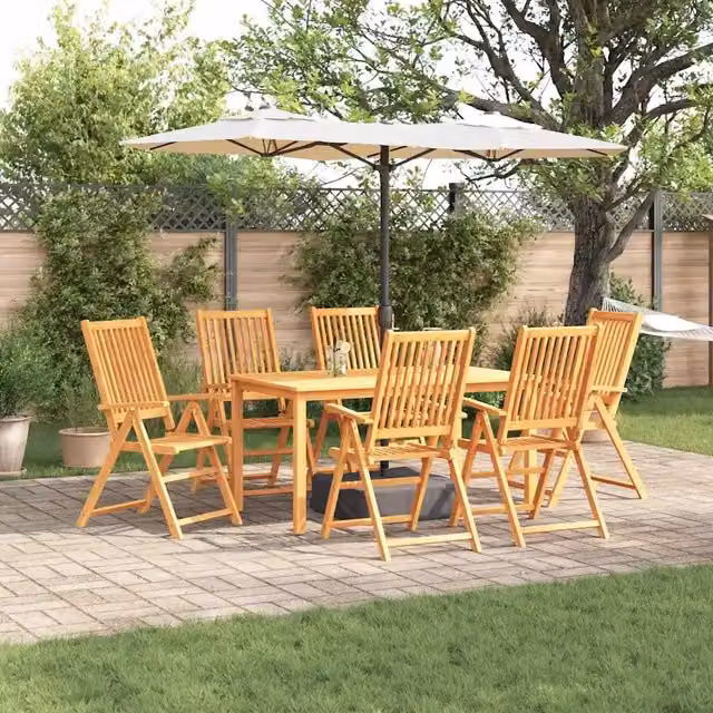 Set da Pranzo per Giardino 7 pz Marrone 3375620