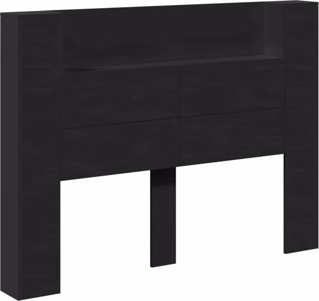 Testiera | Testata Nero 140 x 16,5 x 103,5 cm Legno multistrato