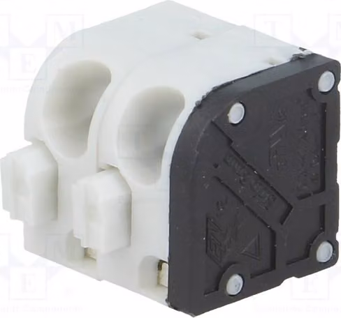 1 x Barra di connessione per 10A, modello ETBM50020H401Z. Barre di connessione per percorsi: 2 con angolo di 45°, spessore 5 mm
