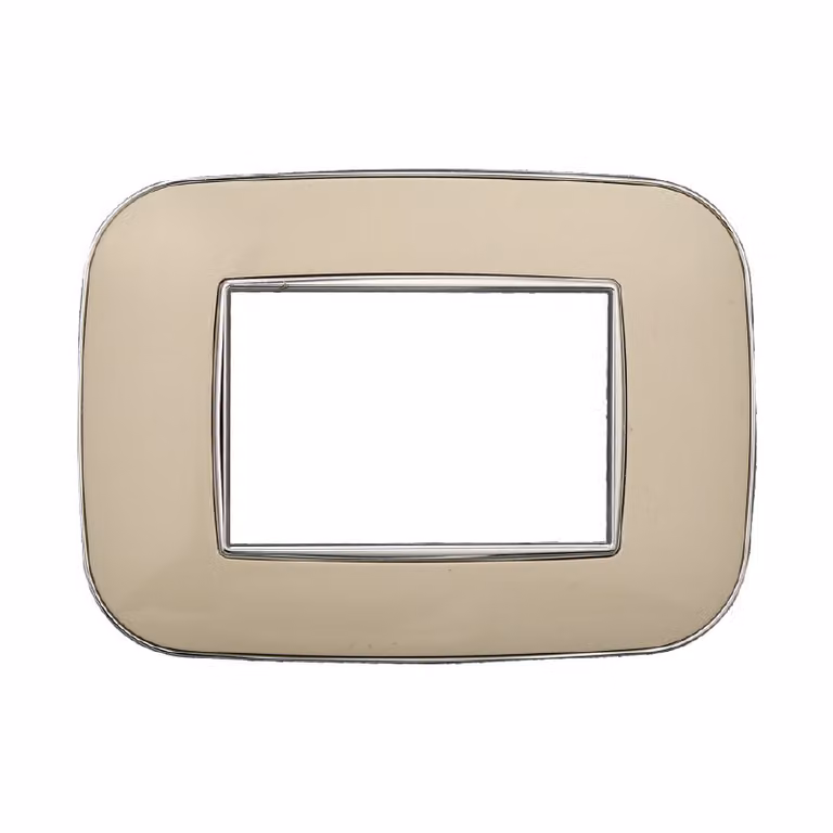 Placca compatibile Bticino Axolute 3 moduli plastica colore sabbia Orbis serie Moon Ettroit AN91309
