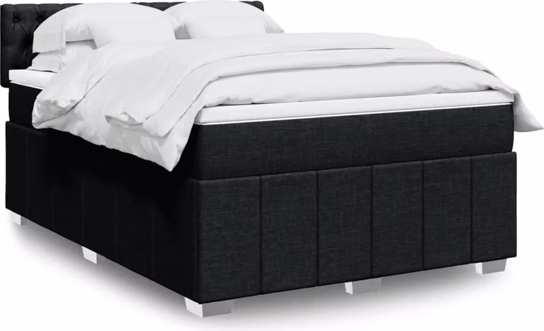 Maison Exclusive - Giroletto a Molle con Materasso Nero 140x200 cm in Tessuto