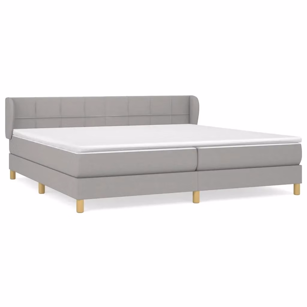 Letto Ibrido con Giroletto a Molle e Materasso vidaXL, Grigio e Bianco, L/P: 200 x 200 cm – 2