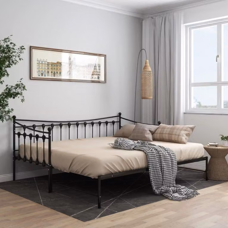 Divano letto - Letto a scomparsa - Divano trasformabile in letto - Letto aggiuntivo - Divano letto estraibile - Struttura in metallo - 90x200 cm
