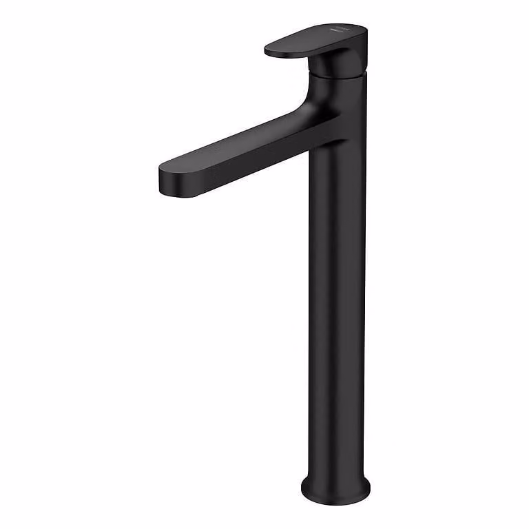 Miscelatore a colonna per lavabo alto INVERTO, leva, nero + leva oro (S951-303)
