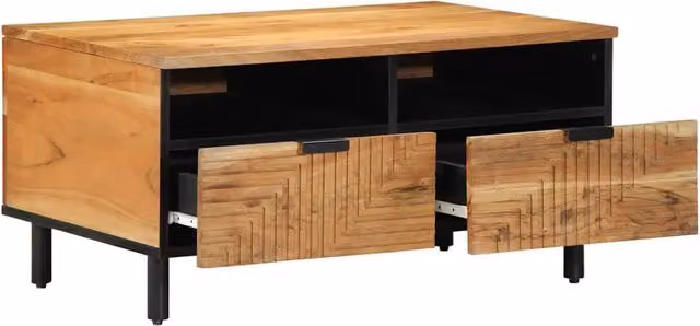 Tavolino da salotto moderno vidaXL in legno di acacia marrone L: 80 cm, P: 54 cm, H: 40 cm – 1