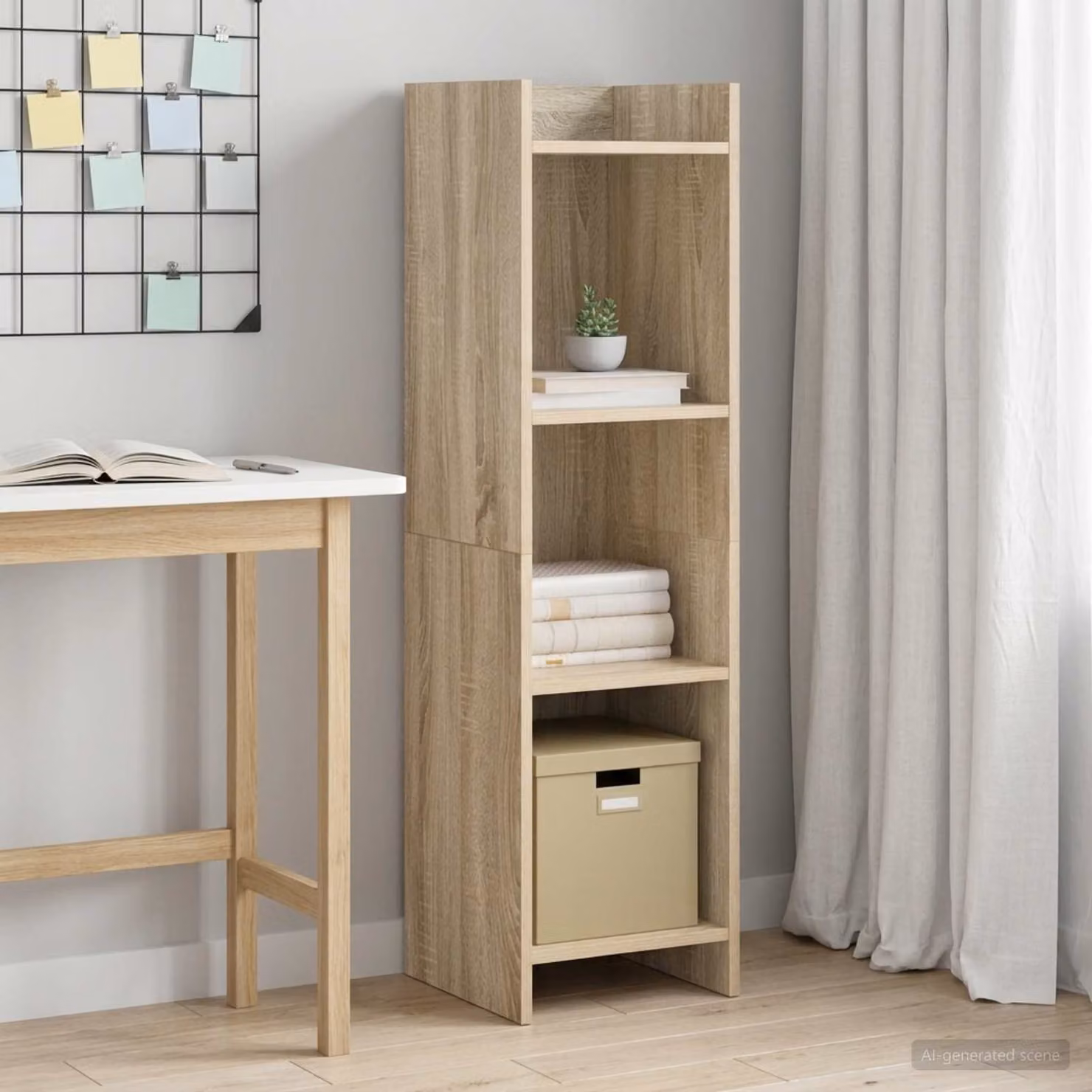 Libreria moderna vidaXL in legno ingegnerizzato MDF colore marrone, H 111 x L 30 x P 30 cm