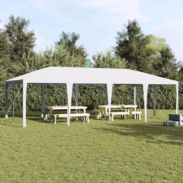 Tenda Party vidaXL Bianca in Acciaio e Polietilene L/P/H: 800 x 400 x 266 cm