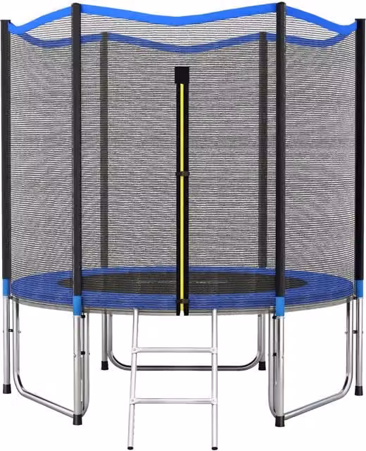 Trampolino da giardino ¨C Minimal ¨C 244 cm con rete di protezione e scala