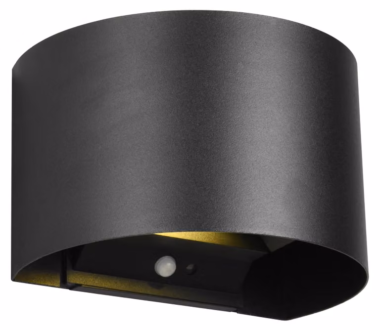Lampada a LED da parete, con sistema magnetico, luce direzionale verso l'alto e verso il basso, sensore di luminosità, 2x0,5W, colore nero