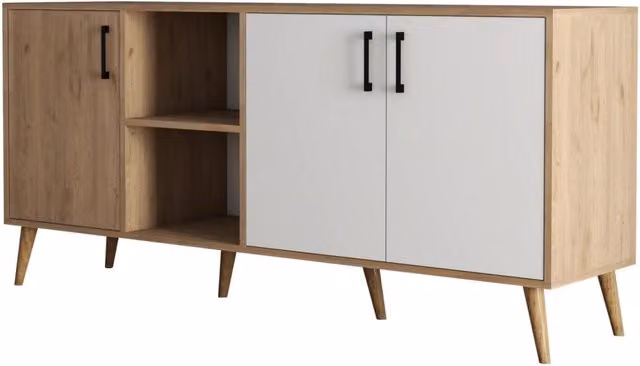 Credenza in legno "Exxen" - 180 x 45 x 80 cm - Bianco